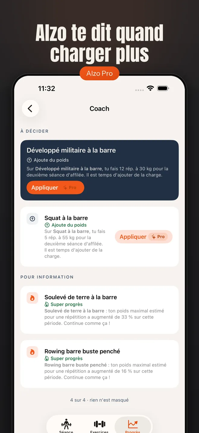 Alzo sur iPhone — capture d’écran : Alzo te dit quand charger plus