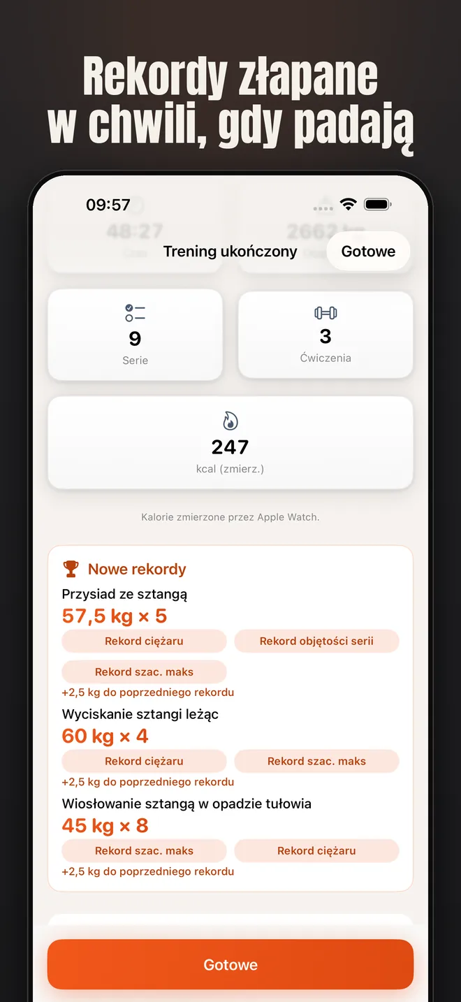 Alzo na iPhonie — zrzut ekranu: Rekordy złapane w chwili, gdy padają