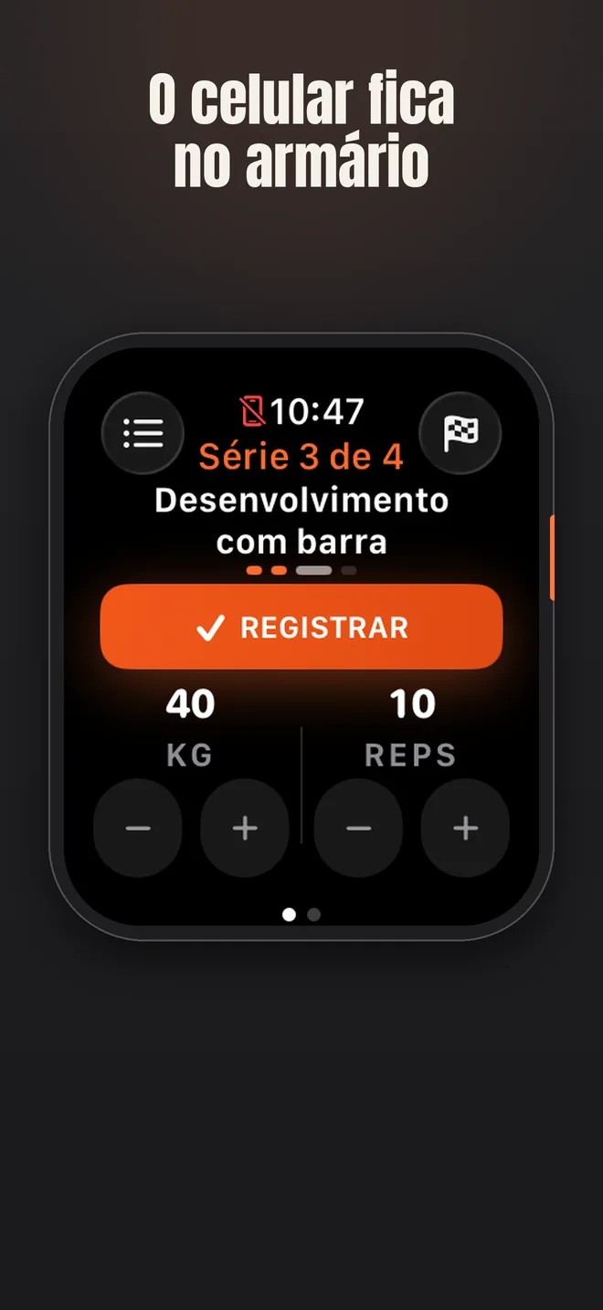 Alzo no iPhone — captura de tela: O celular fica no armário